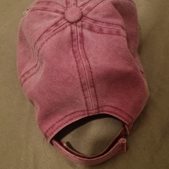 Pink Distressed Baseball Cap - Picture 2 of 2